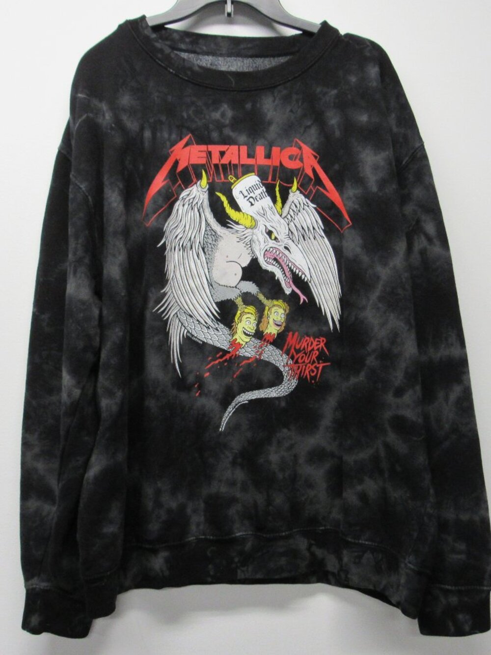 Liquid Death x Metallica Concert Tour M72 2023-2024 Sweatshirt Tie Dye Men's L